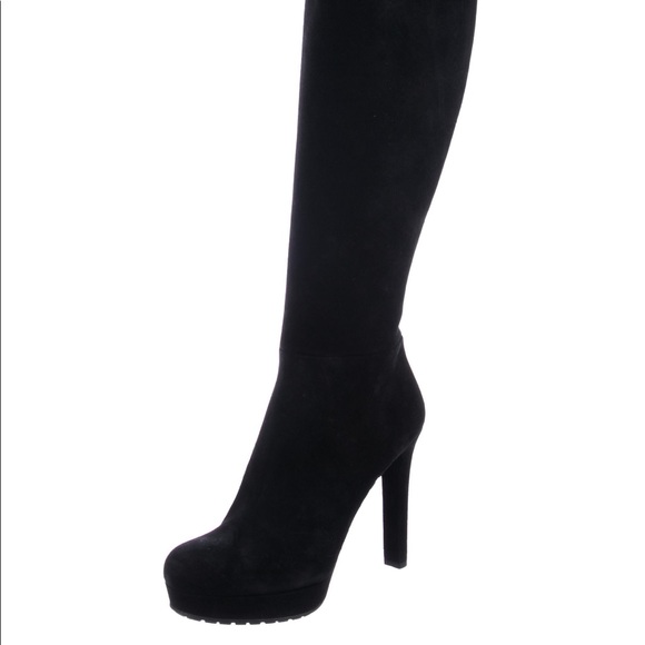 Gucci Suede Round Toe High Top Boots - Picture 5 of 16